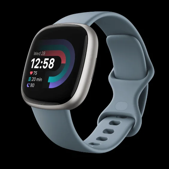 FITBIT Versa 4 Smart Watch - Waterfall Blue & Platinum